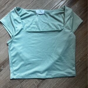 Love + Jane Mint Square-Neck Crop Top